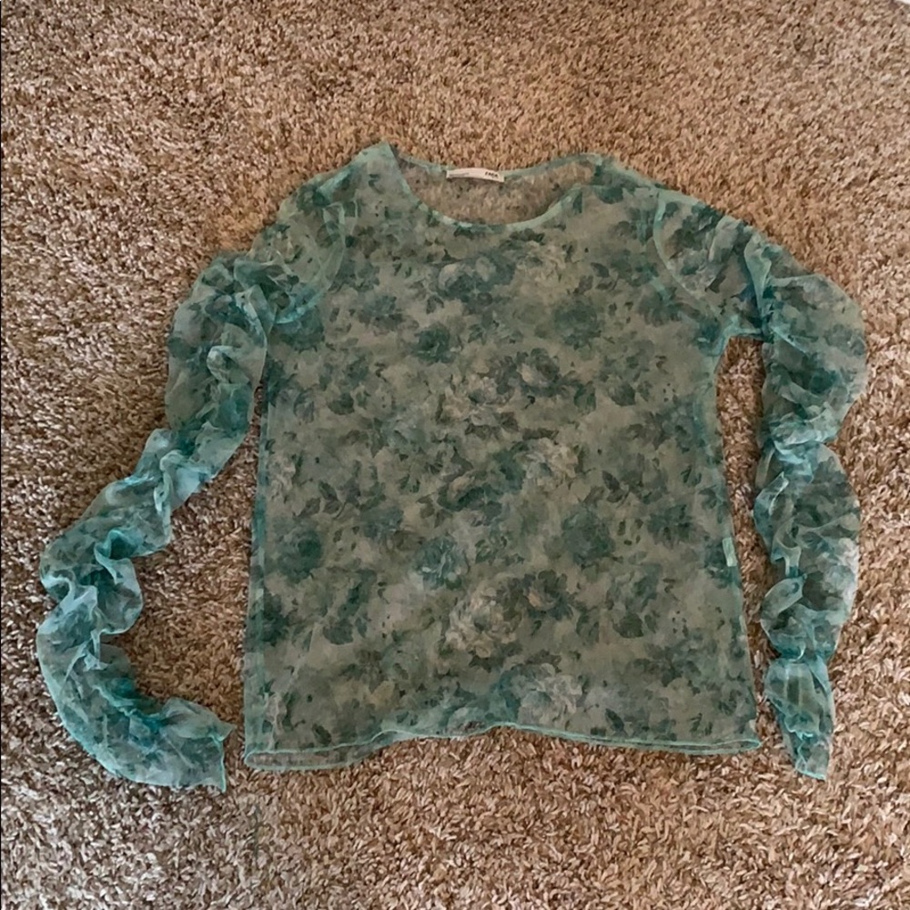 Zara mesh floral top